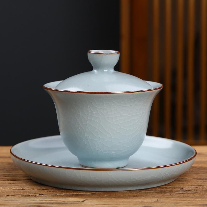 

Керамическая крышка Sancai миска одна чашка для чая не горячая чайная чашка кунг-фу чайный сервиз бытовая чаша для питья чая чаша для поджаривания чая 145ML