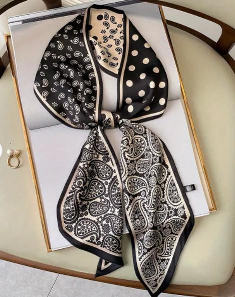 New Spring and Autumn Thin and Narrow Small Long Silk Scarf Women's Summer Decoration Shirt Suit Scarf Headband Streamer Ribbon Wholesale