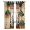 Cortinas de janela de tule transparente para sala de estar, quarto, cortinas de organza de voile modernas, janelas de madeira, ladrilhos de tijolos