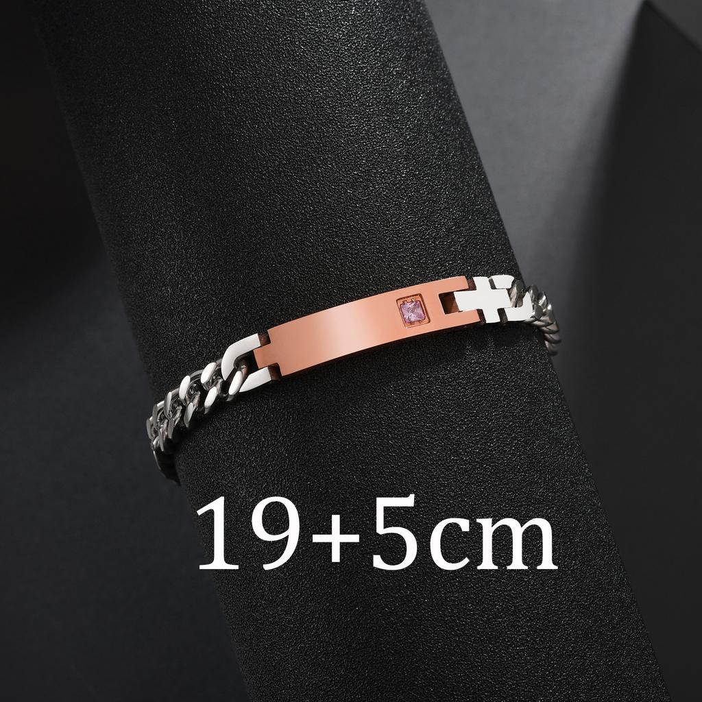 Atoztide Personalized Engrave Name Date Bracelet Set Stainless Steel For \Women Men Adjustable Link Cuban Chain Jewelry Gift