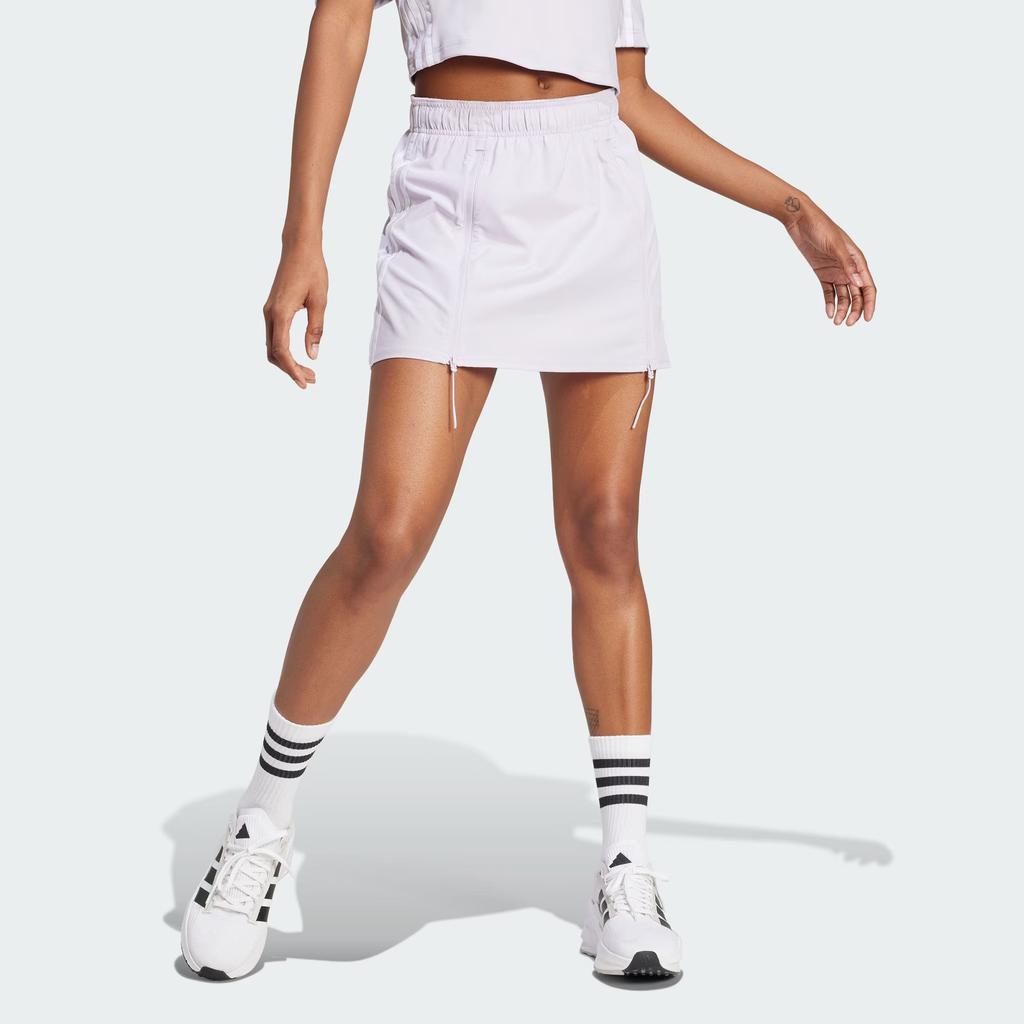 Adidas All-Gender Dance Woven Skort With Three Stripes And Elastic Waist Women Bottoms Silver IS0888