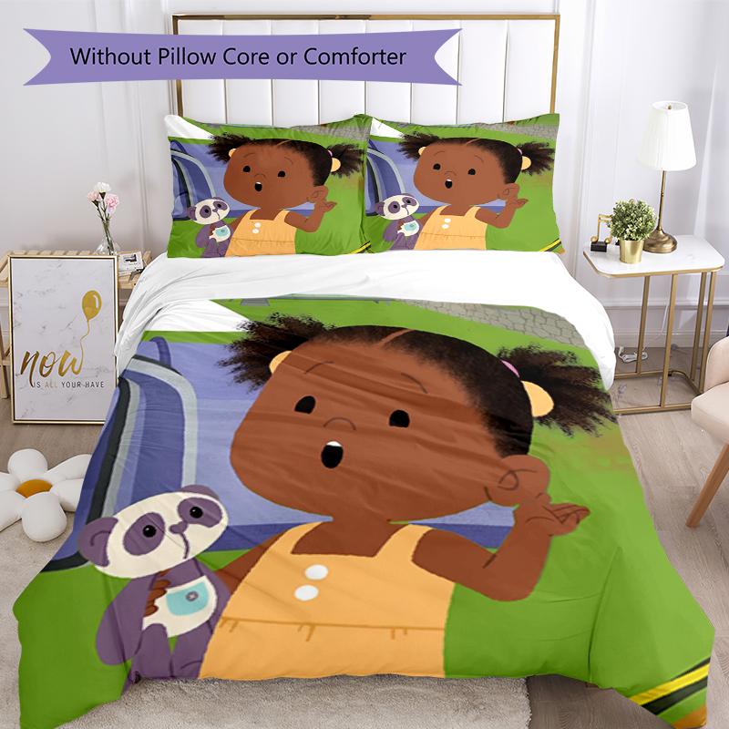 3pcs Jojo And Gran Gran Bedding Set Duvet Cover Closure Includes 1 Duvet Cover & 2 Pillowcases, Soft and Comfortable for All Seasons.