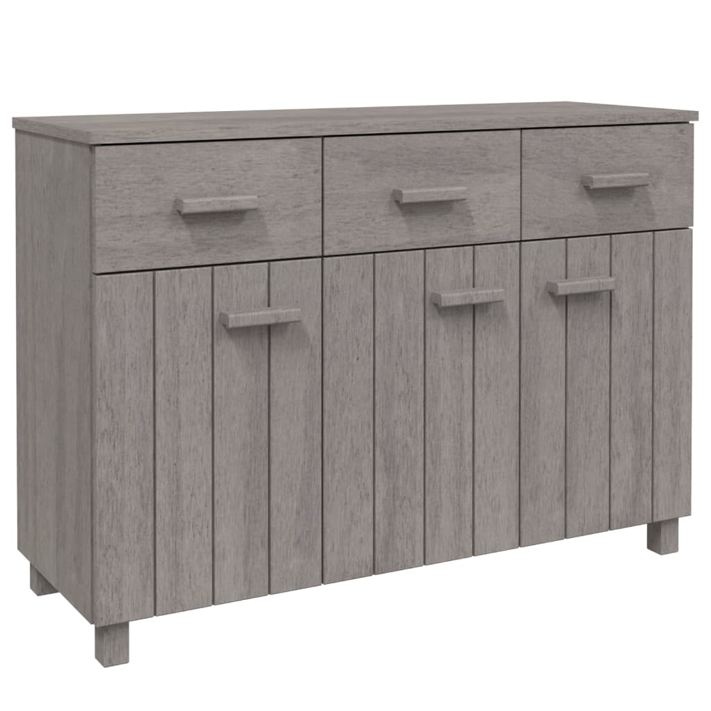 Hamar Sideboard in Light Grey 113 x 40 x 80 cm Solid Pine Wood