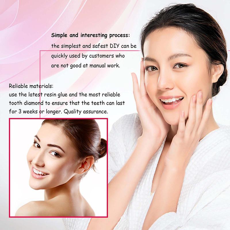 Tooth Gem Set White Dental Jewelry Beautiful Easy To Remove Easy To Install Sturdy Diy Tooth Gem Set With Curing Light And Glue