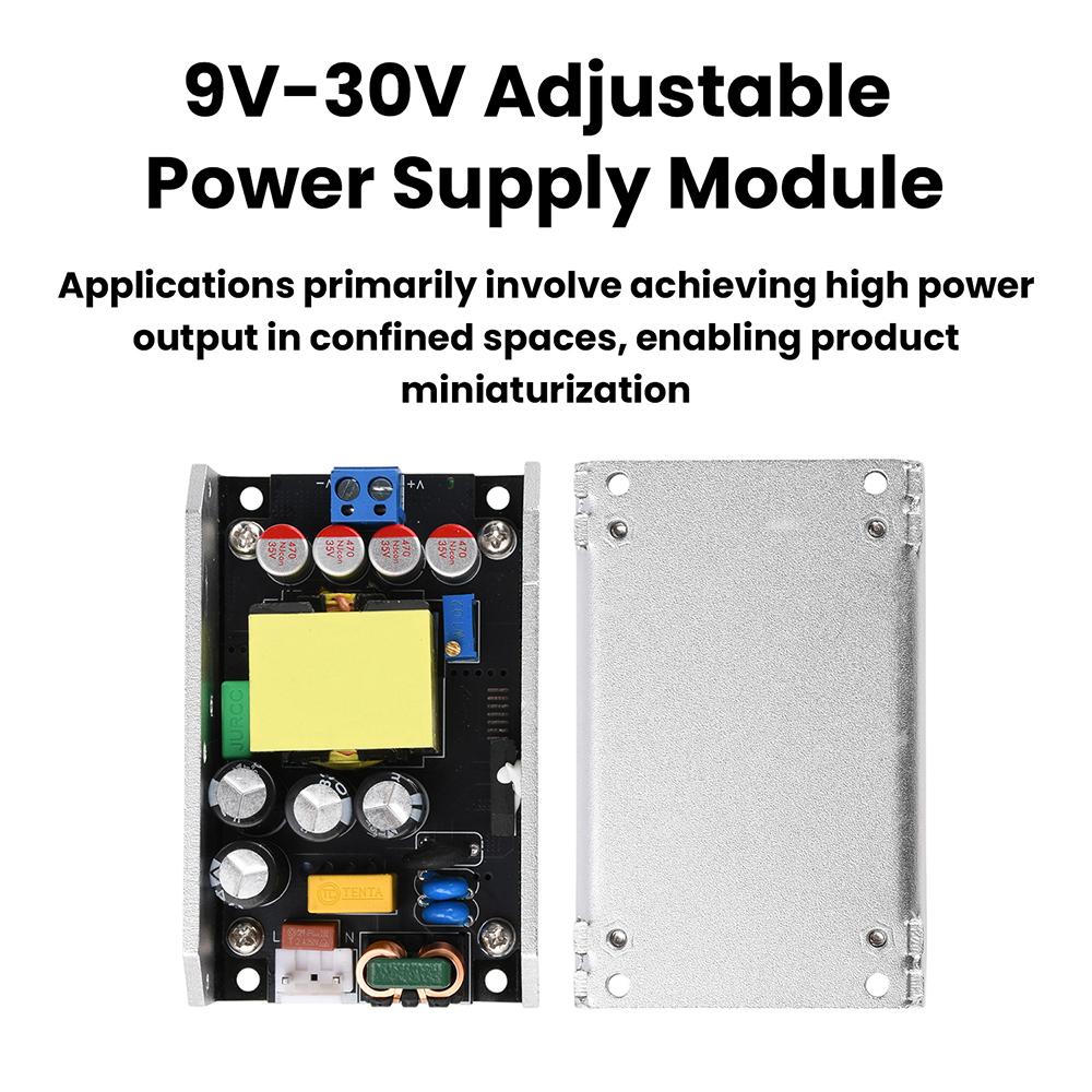 180W High-Power GaN Switching Power Supply Module AC 190-265V To DC 9-30V /9-15V Adjustable Low Ripple Step Down Board