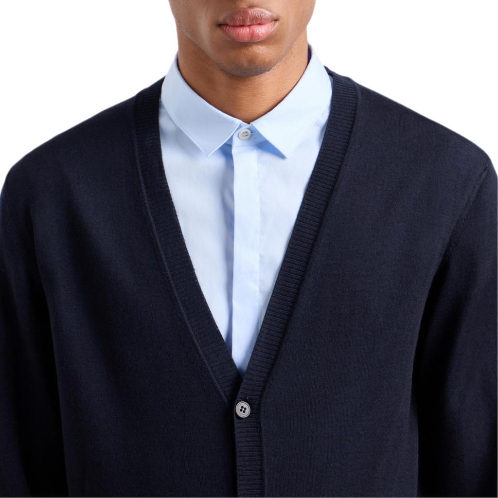 Emporio Armani Plain-knit Virgin-wool V-neck Cardigan 8N1E21-1M67Z-0922