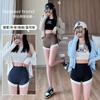 Three-point contrasting color shark pants anti-light splicing can be worn outside safety pants belly lift hip thin sports yoga pants women
