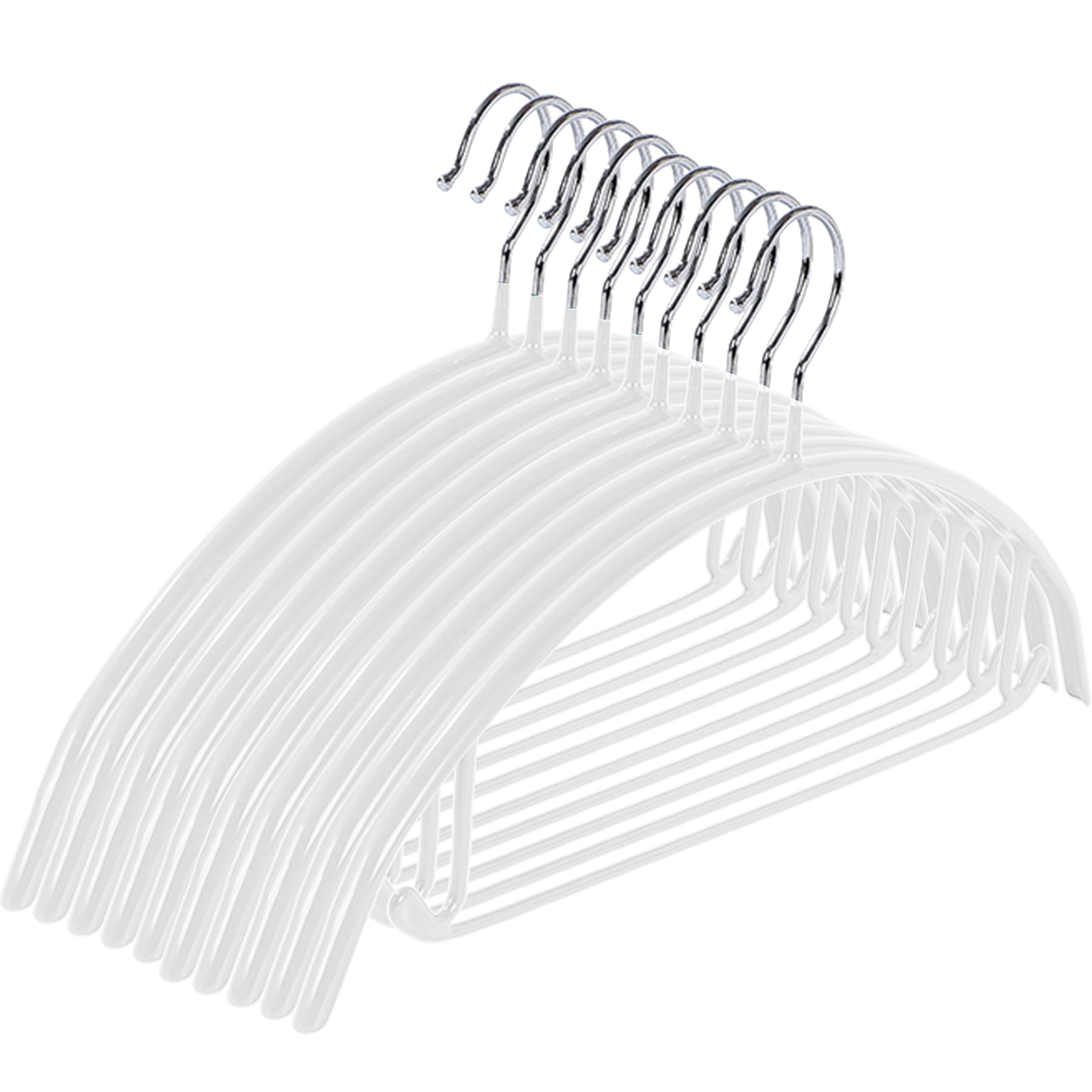 

HOSUR for Clothes and Keeps Clothes in and Prevents Suitable for Dry and Wet Clothing and Pants Non-Slip Hangers, 10-Piece Set, Suits, Drying, белый