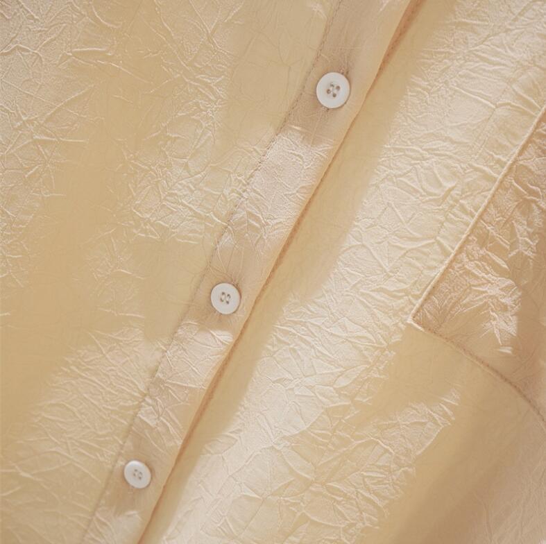 Solbeskyttelsesklær Dame Sommer tynn frakk Løs All-match Langermet chiffon cardigan skjorte