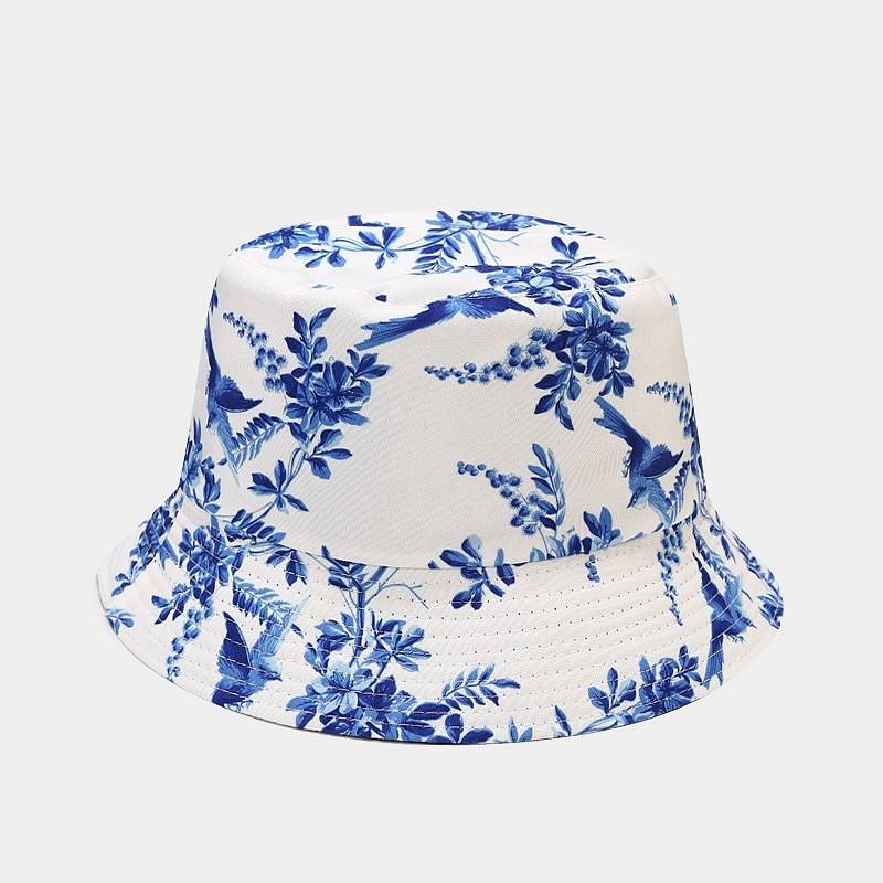 Classic Vintage Print Doublesided Sun Hat For Men Women Summer Outdoor Uv Protection