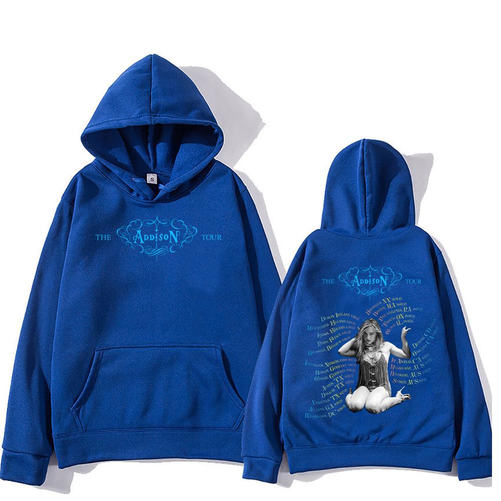 Addison Rae Tour Merch Hoodies Unisex Fashion Long Sleeve Sweatshirts Trends Design Aesthetic Clothing High Street Pullover