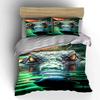 Alligator In Colorful Water. Print Bedding Set 1 Duvet Cover 2 Pillowcases for Adult and Children Luxury Gift Full Size