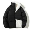 Unisex Übergroße Daunenjacke Winter Warm Baumwollmantel Stehkragen Lockerer Schnitt Streetwear Oberbekleidung