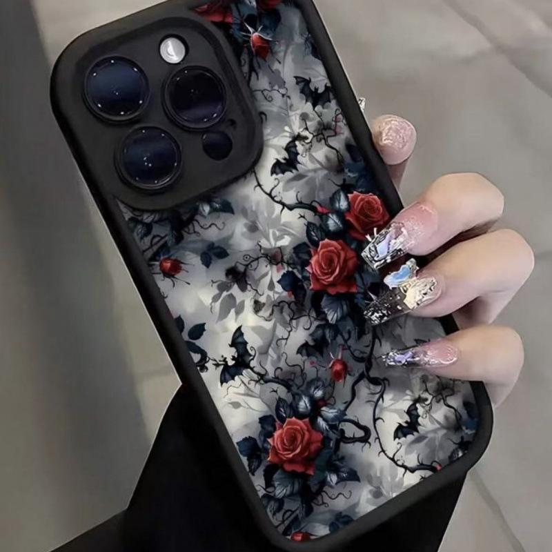 Bat Rose iPhone 17/17 Pro Max Case: Customized Personality Design, Compatible with 13/14 Pro/12