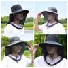 Outdoor Sun Hat with Mosquito Head Net Neck Flap Breathable Men Women Fishing Hiking Camping Climbing Face Netting Wide Brim Hat