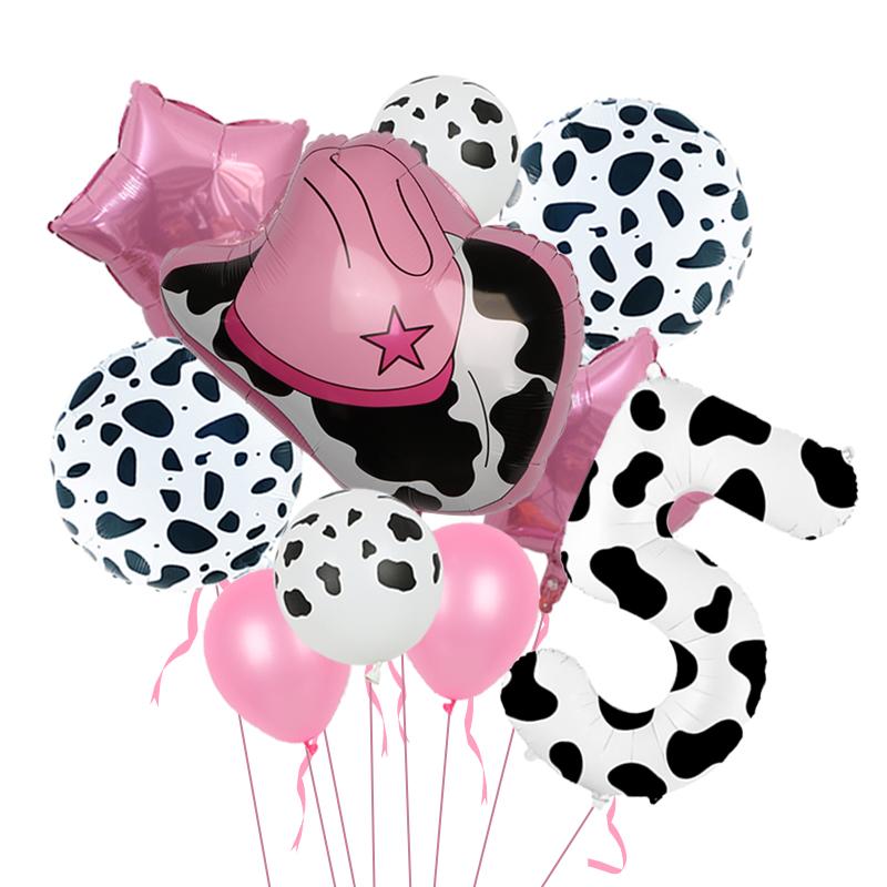 40 Inch Cow Print Number Balloons 1 2 3 4 5 6 7 8 9 Figure Foil Balloon Holy Cow Im One Birthday Cowgirl Theme Party Decorations