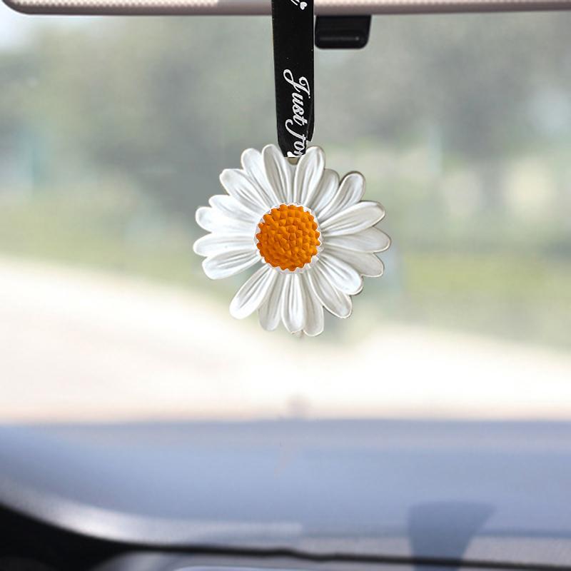 1Pc Car Hanging Perfume Aromatherapy Gypsum Home Air Freshener Rearview Mirror Pendant Car Accessories Interior Decoration Woman