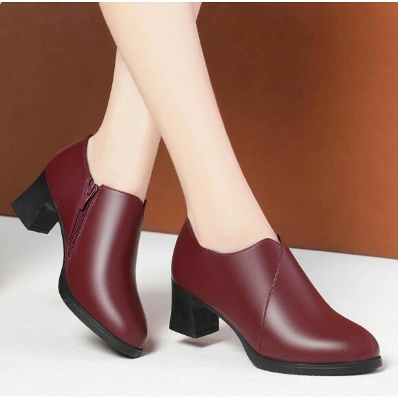 Women Designer Comfortable Fashion Thick Heel Shoes Autumn New Women Round Head Deep Mouth Thick Sole Office High Heels