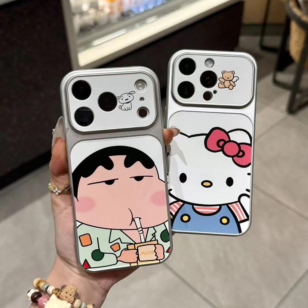 Animation Small New Kt Large Window for Apple 17Promax Large Window Mobile Phone Case IP16/15/14 Fine Hole 13