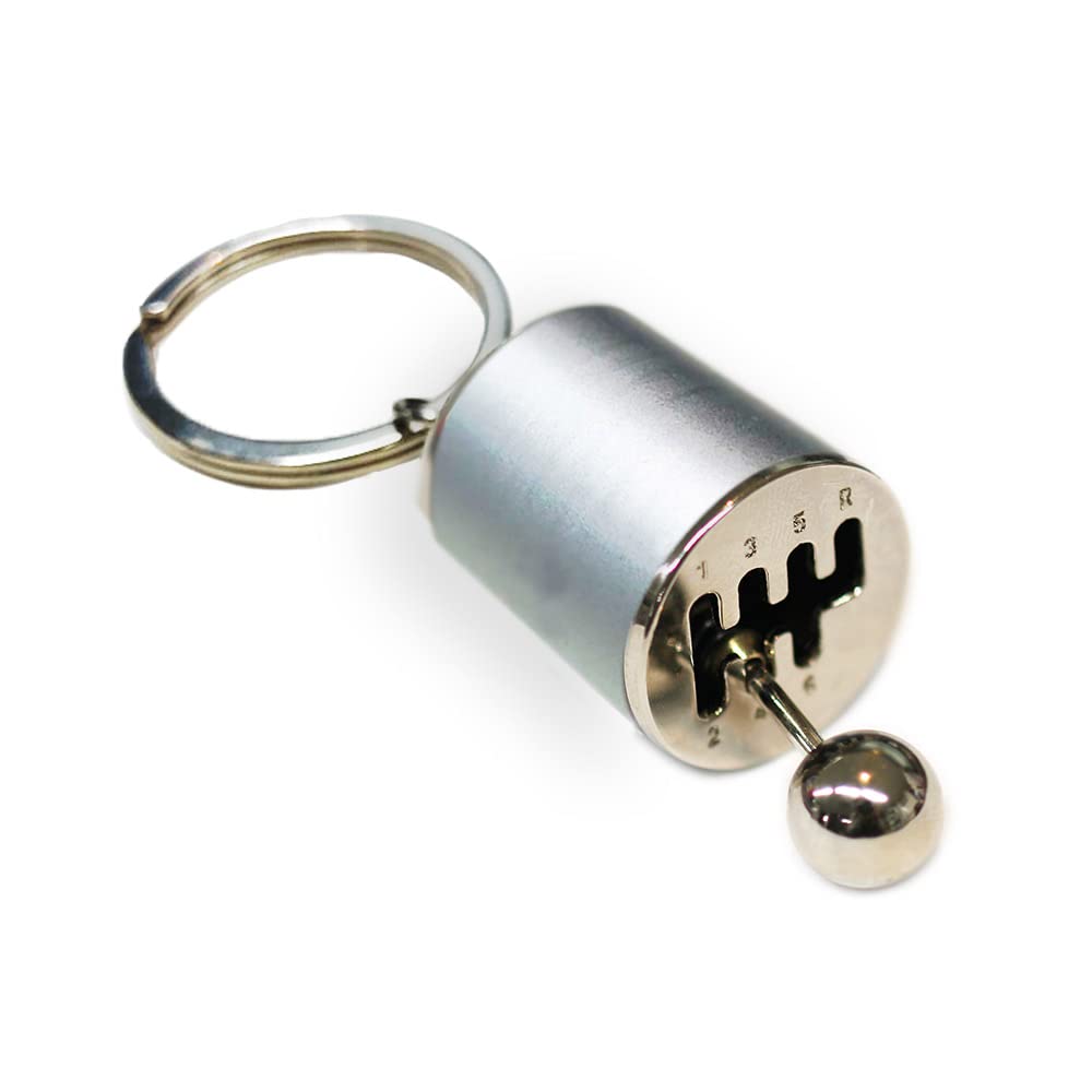 

[JUNKADO] Gear Shift Key Chain 6 Speed Mission Keychain (Silver), Silver серебряный