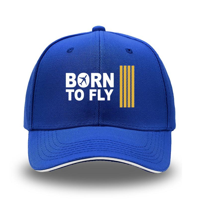 Sandwich sandwich print BORN TO FLY European and American hard top curved edge baseball hat men's outdoor hat