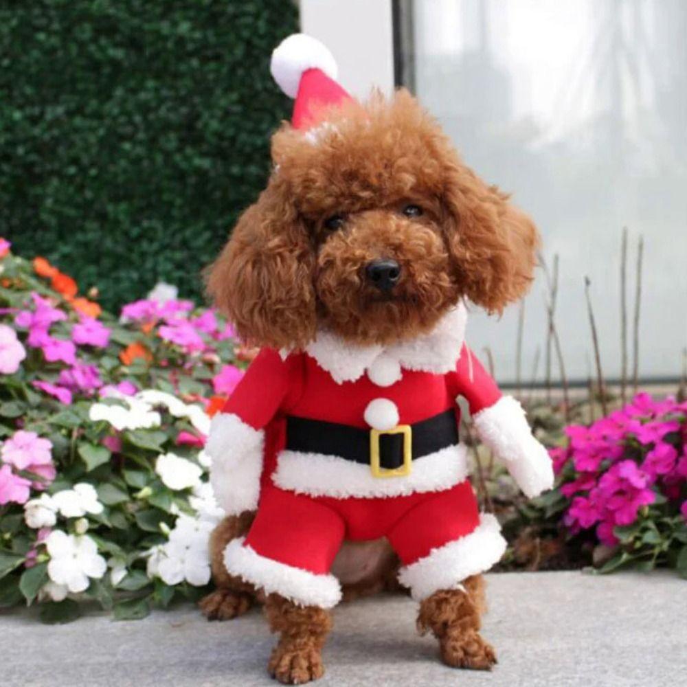 Breathable Santa Claus Dog Outfit Cute Cats Christmas Clothes Dog Winter Clothes  Spring