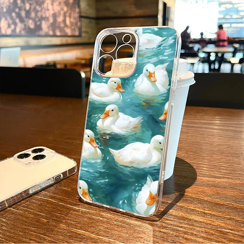 Leisurely Goose Phone Case For iPhone17,16,15,14,13,12,11 Plus,Pro Max Soft Transparent Cover iPhone15plus