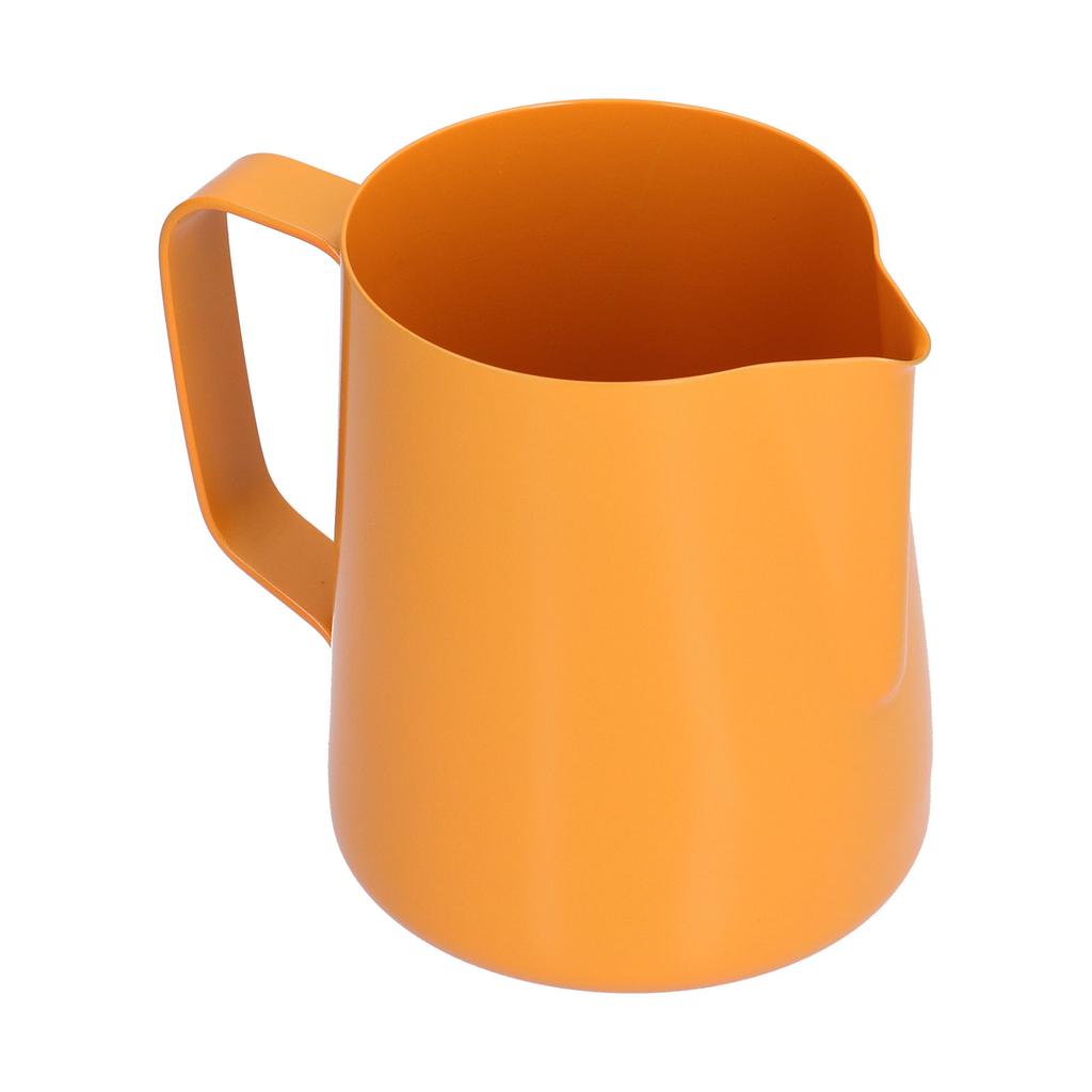 400ml PTFE Pointed Mouth Milk Frothing Jug Stainless Steel Coffee Jug for Home KitchenOrange