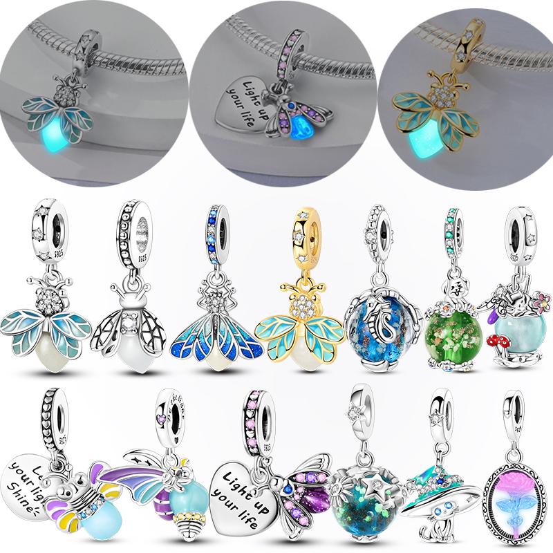 Latest In Authentic Genuine Copper Glowing Luminous Firefly Charm Bead Elements Pendant Piece For Bracelet Style Charm Decorations Jewelry Creation