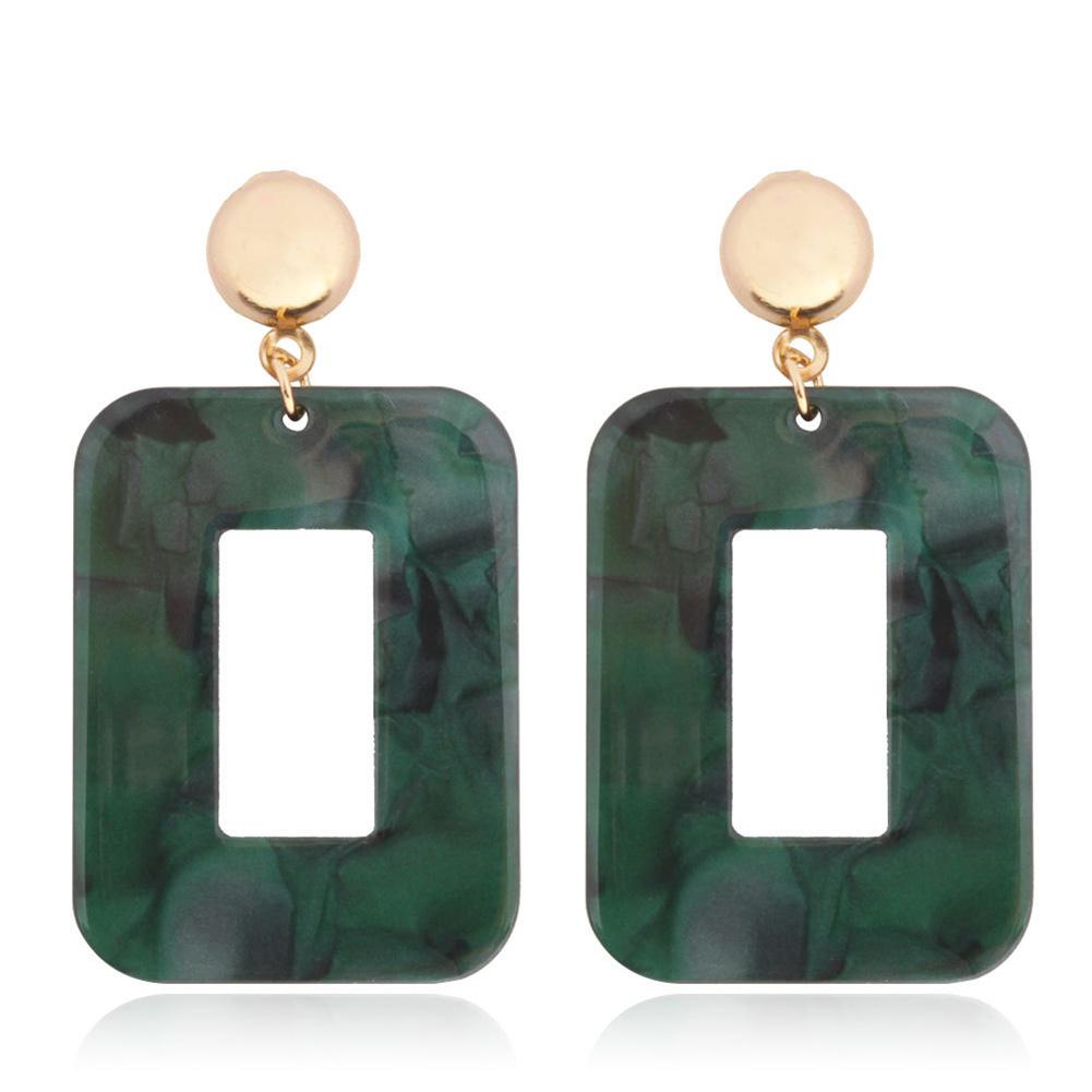 Women Fashion Resin Square Earrings Girl Party Earings Geometric Shape Long Earring