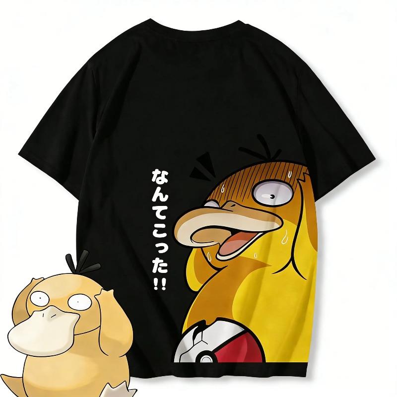 Anime Pokemon Psyduck Printed T-shirt Men's and Women's T-shirt Men's Tops Harajuku Y2K T-shirt 2026 Summer New Tee Streetwear