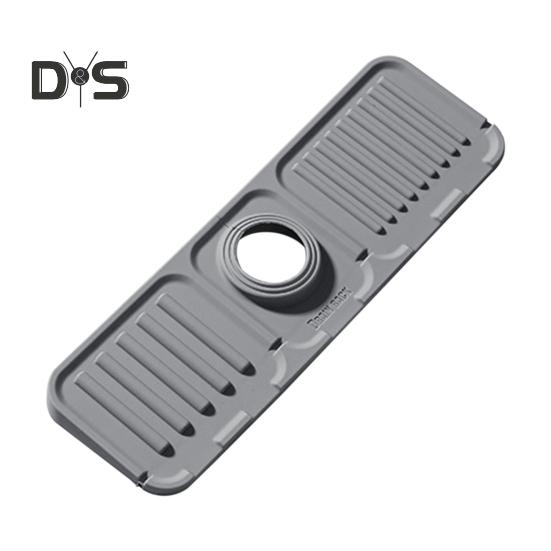 

Силиконовый коврик для крана, быстросохнущий коврик со встроенным поддоном для слива, легкоочищаемый защитный экран от брызг для ванной комнаты, кухонного органайзера серый