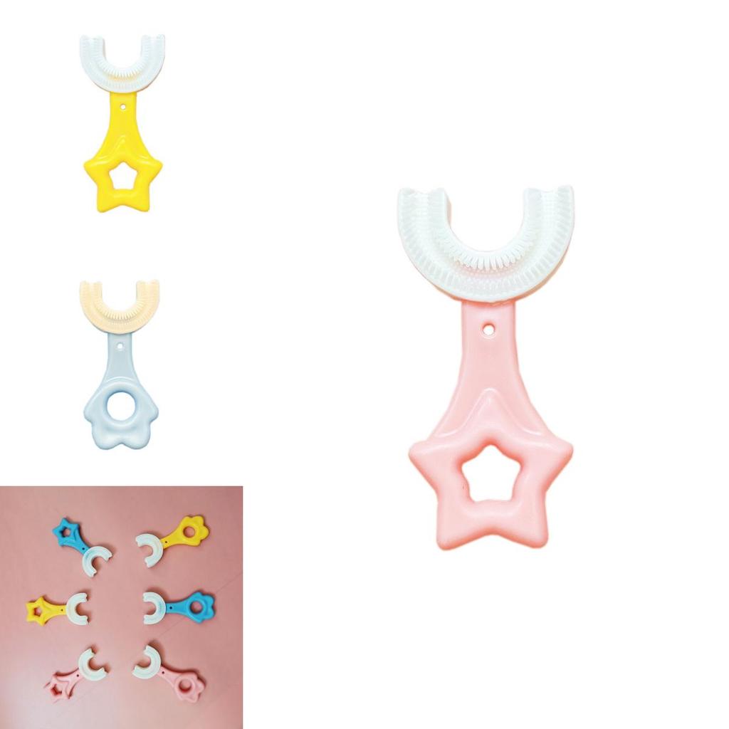 U-shaped Toothbrush For 2-12 Year Old Kids With Soft Silicone Bristles**