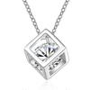 Women Chain Necklace Crystal Rhinestone Square Necklace Alloy Necklace Jewelry 25-26