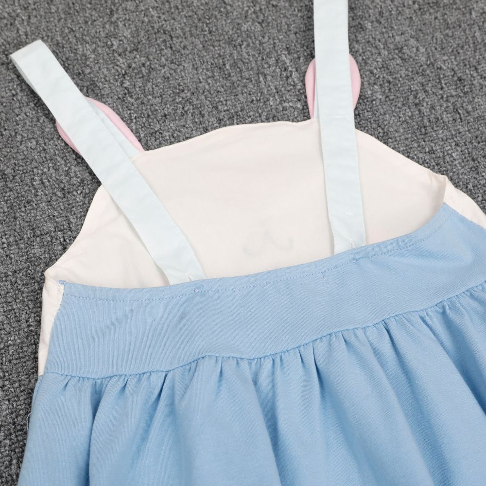 2024 New Baby Girls Summer Cotton Dress Cute Rabbit Suspenders Skirt Children Beach Casual Dresses
