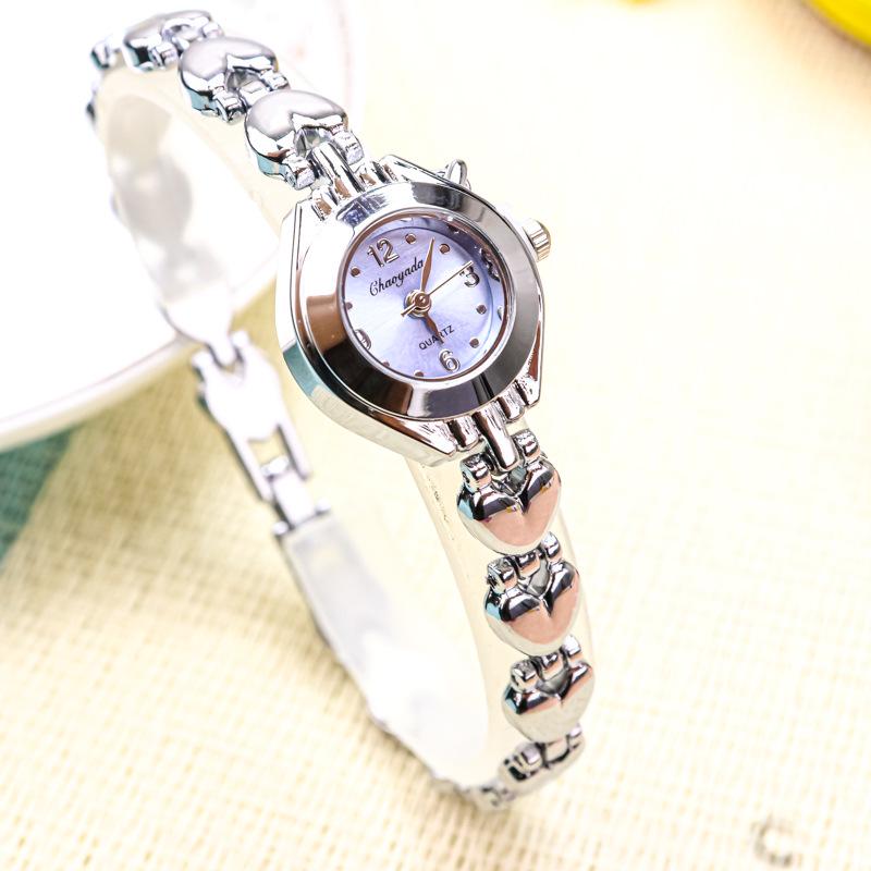 

Женские часы-браслет с подвеской в виде сердца в корейском стиле - Элегантный тонкий ремешок, Изысканные студенческие наручные часы