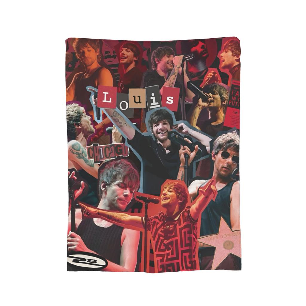 Louis Tomlinsons Singer Blanket Flannel Printed   Multifunction Super Warm Throw Blanket for Bedding Office Bedspreads
