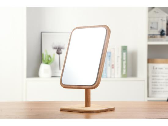 Double-Sided Magnifying Makeup Mirror - European-Style, Simple Solid Wood Design, HD Beauty Salon Mirror