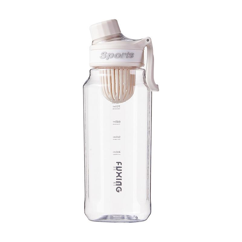 750ml Simple Sports Water Bottle Outdoor Travel Korea Portable Drinkware with Lifting Handle Scale Mark Cup Drink Water Bottles