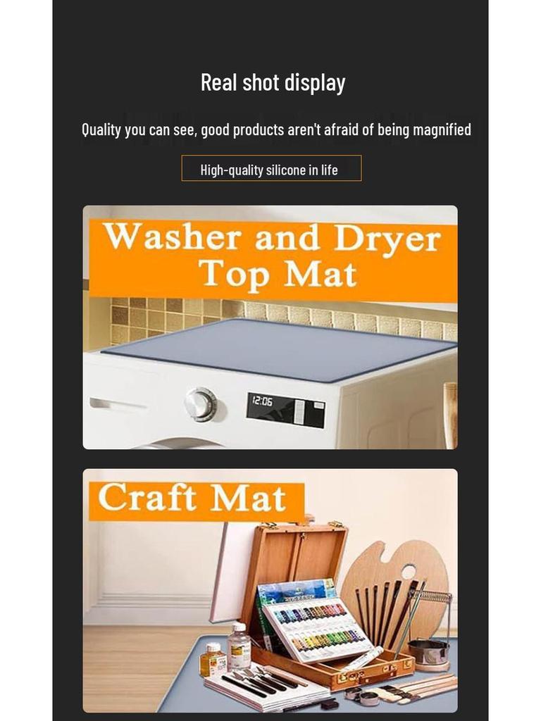 Washing Machine & Fridge Silicone Dust Protector: Heat-Resistant, Non-Slip, Multi-Functional Mat