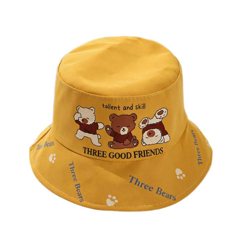 Childrens Cartoon Bear Sun Hat With Wide Brim For Summer Sun Protection And Breathability