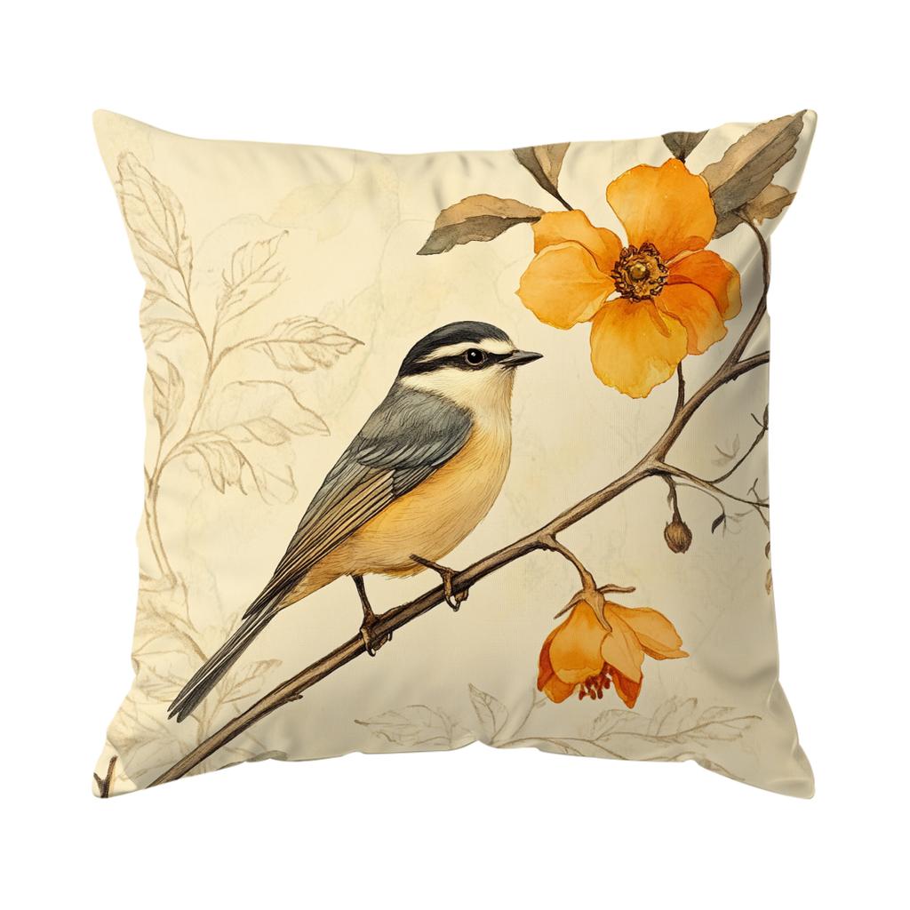 Retro Floral Birds Pillowcase Printed Polyester 40/45/50Cm Throw Pillowcover Decorative Sofa Cushion Pillowslip Home Decor