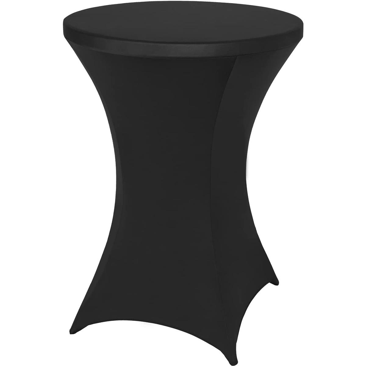 

Спандекс однотонные скатерти для стола, коктейльные скатерти на резинке, вечеринка, бар, свадьба, день рождения, банкет, круглые высокие эластичные скатерти 80cm(32inch)/110cm(43in) чёрный