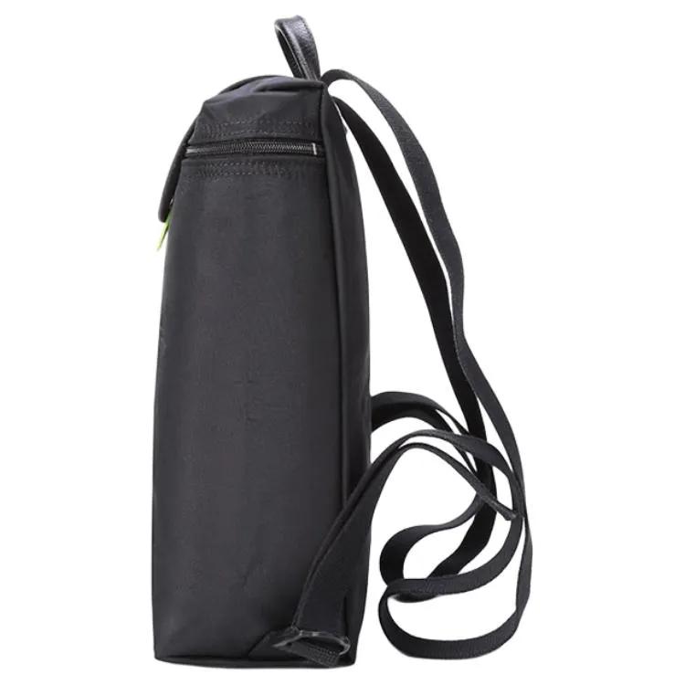 LONGCHAMP Le Pliage Green Recycled Canvas Leather Trim Backpack Women's Black (Unisex) Backpacks 1699919001