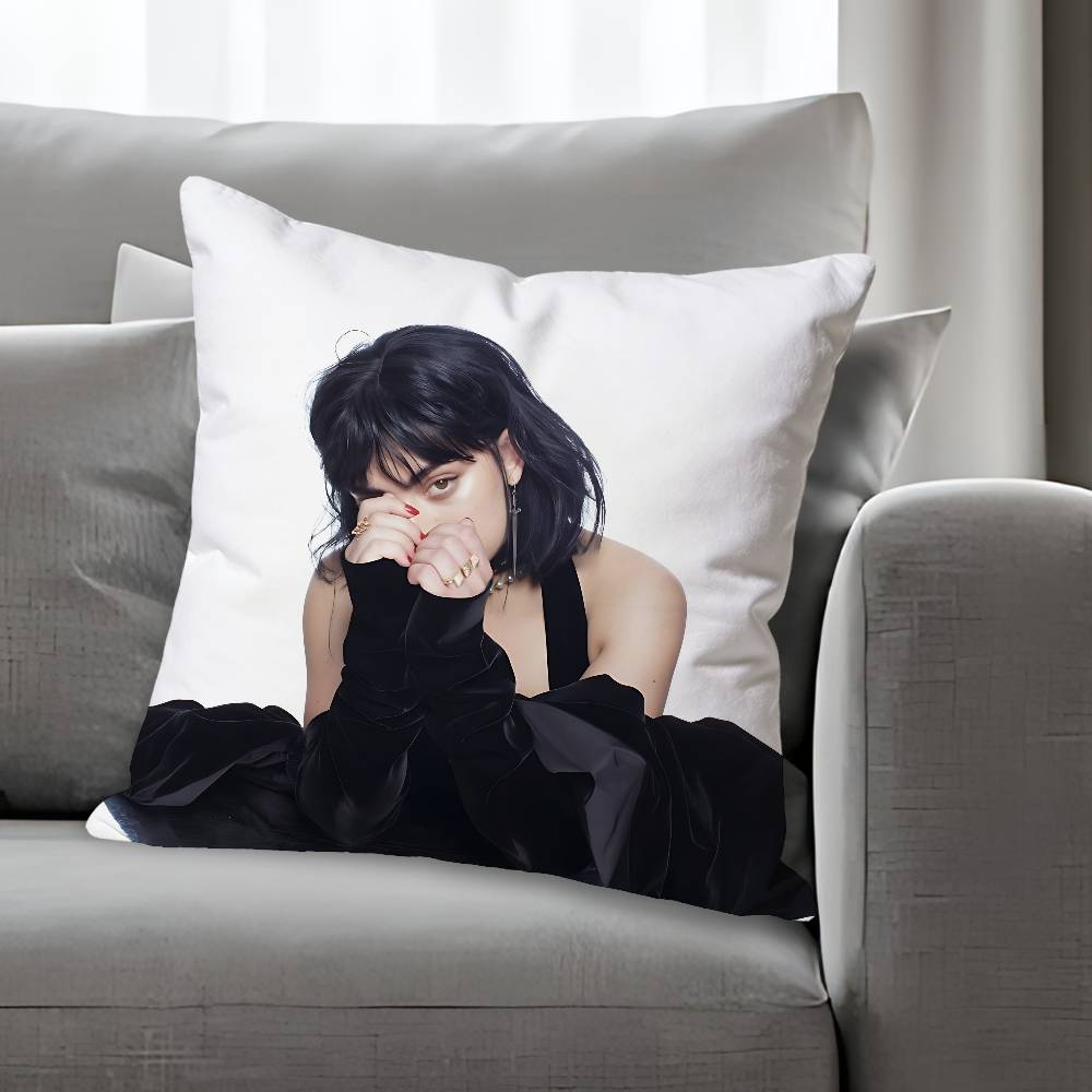 CCharli XXcx Singer Various Sizes Square Pillow Case For Car Home Bedchamber Decor Custom Valentine Gift