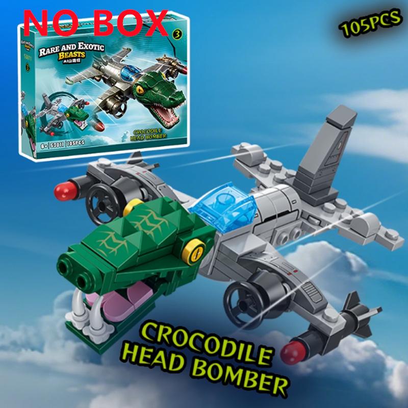 AI Tung Tung Sahur Building Blocks Figurine Shan Hai Jing Animal World Insect Set Brick Fox Running Shoes Shark Toy Gift Model