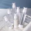 Clear Refillable Vacuum Airless Cream Pump Bottle, Empty Travel Airless Cosmetic Container, Portable Makeup Lotion Dispenser Bottle