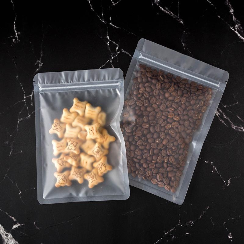 Frosted Transparent Plastic Bag Waterproof Flat Bottomed Self Sealing Pouchs Used for Jewelry Mobile Phone Accessories Candy Snacks Tea Storage Bags