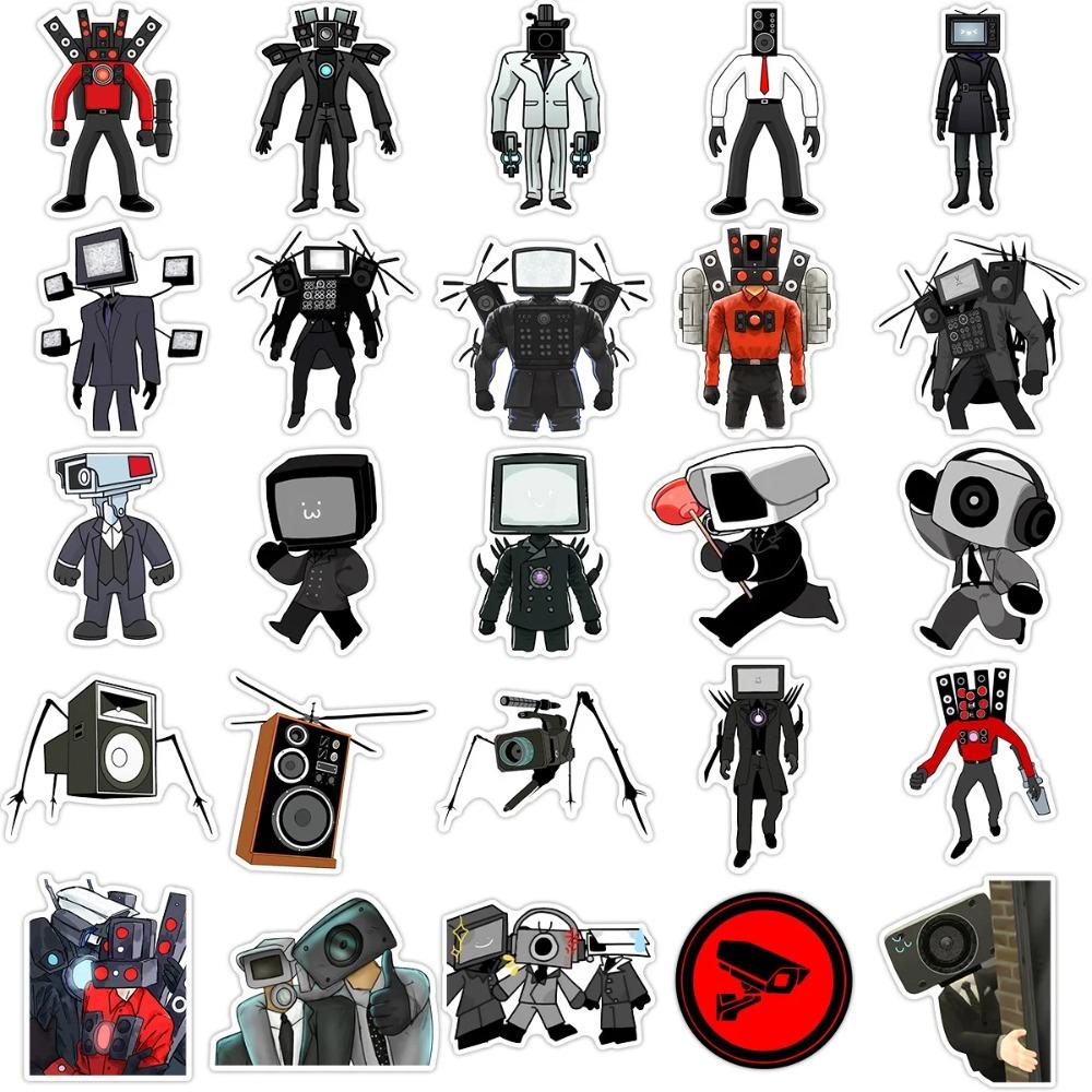 12pcs Mini Skibidi Toilet Figure Anime Toys TvMan Cameraman Speakerman Bricks Assembling Model Toy For Kid Gifts