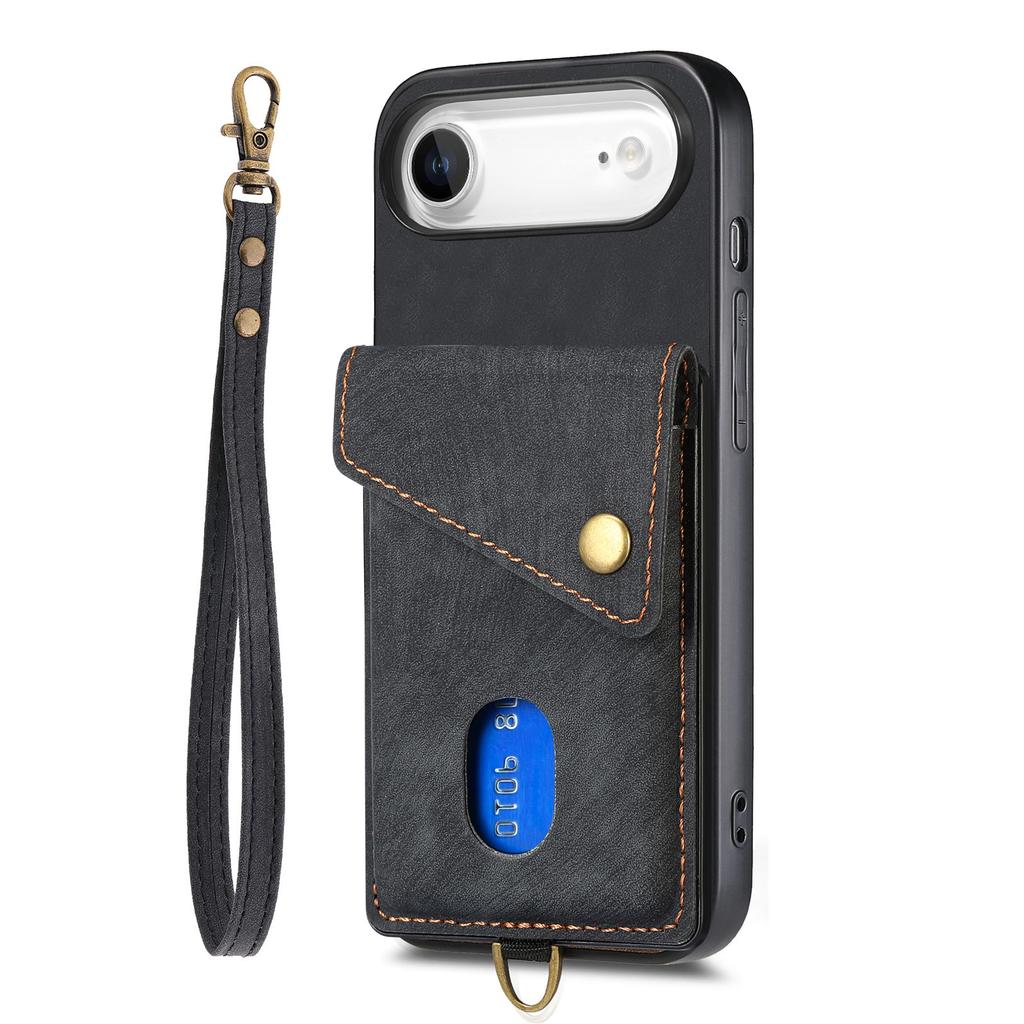 For iPhone Air Case with Card Holder Kickstand Leather Phone Back Cover